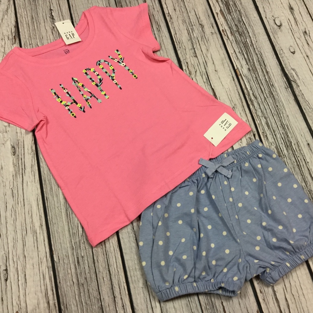 Gap Girls 12 18 2T Shirt & Shorts Outfit - Picture 2 of 4